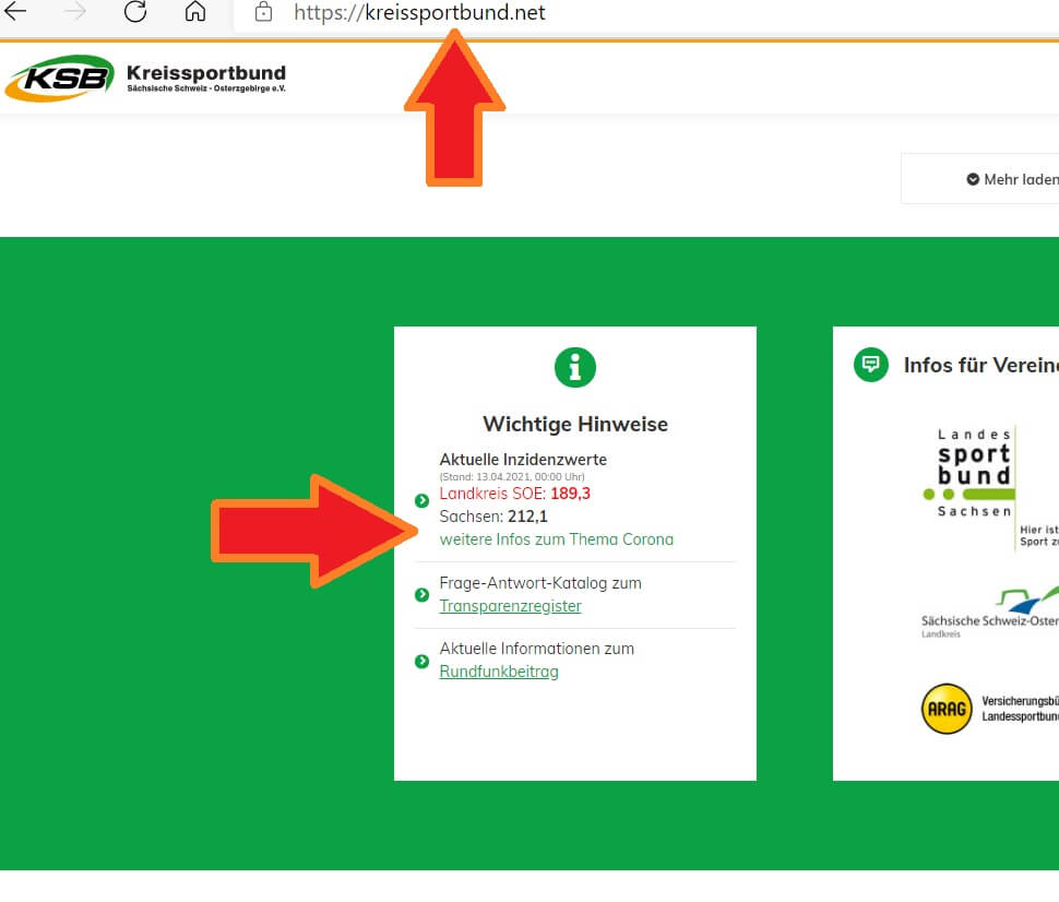 KSB homepage_CORONAinfos