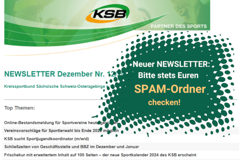 Neuer Newsletter Bitte den SPAM-Ordner