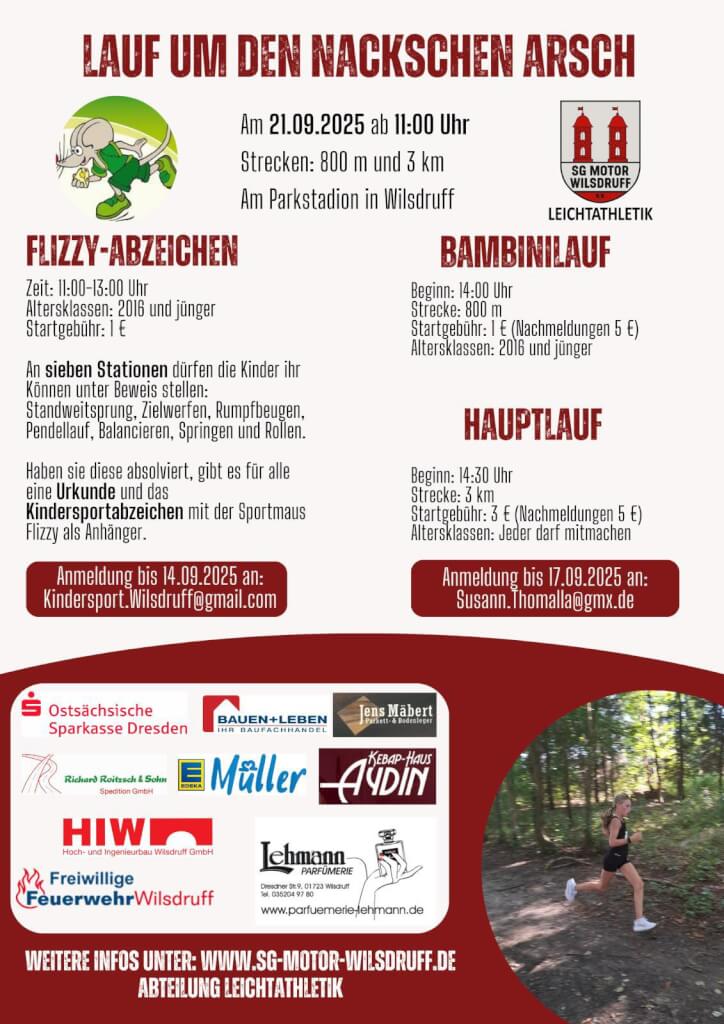 Ausschreibung Lauf um den Nackschen Arsch